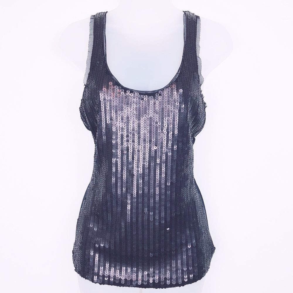 BEBE SEQUIN RACERBACK TOP SZ XS